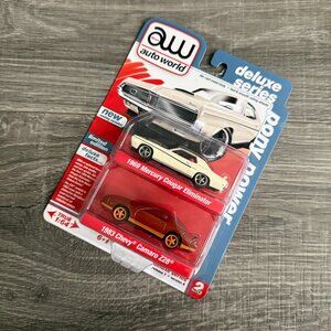 NIP AUTO WORLD 2 Pack Deluxe Limited Series 1969 Mercury Cougar 1983 Chevy Z28